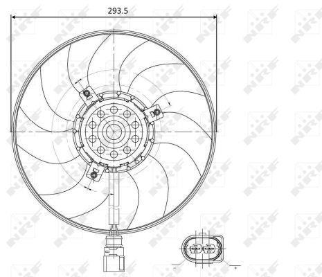 Ventilador, refrigeración del motor NRF B.V. ref. 47395