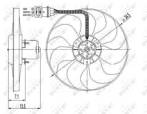 Ventilador, refrigeración del motor NRF B.V. ref. 47397