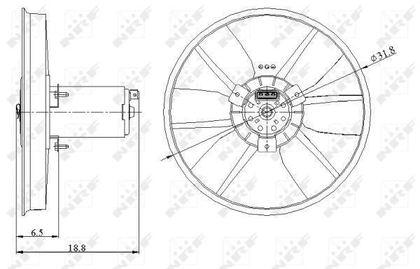 Ventilador, refrigeración del motor NRF B.V. ref. 47401