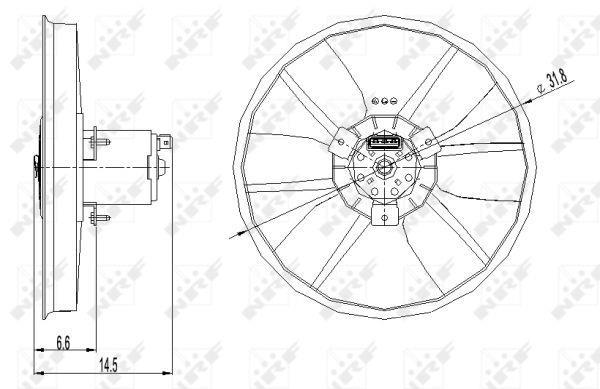 Ventilador, refrigeración del motor NRF B.V. ref. 47402