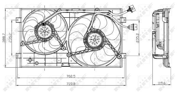 Ventilador, refrigeración del motor NRF B.V. ref. 47403