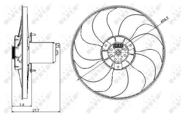 Ventilateur de refroidissement du moteur (Motoventilateur) NRF B.V. 47404