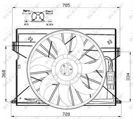 Ventilateur de refroidissement du moteur (Motoventilateur) NRF B.V. ref. 47444