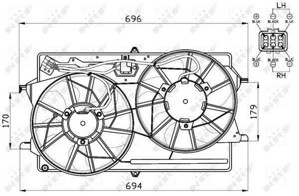 Ventilador, refrigeración del motor NRF B.V. ref. 47453