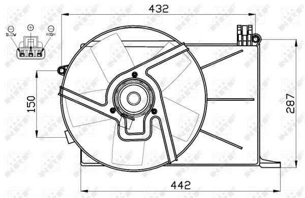Ventilador, refrigeración del motor NRF B.V. ref. 47459