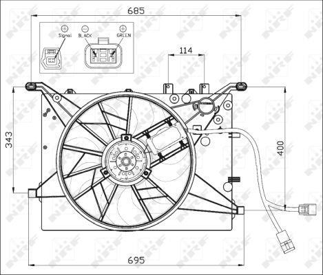 Ventilador, refrigeración del motor NRF B.V. ref. 47460