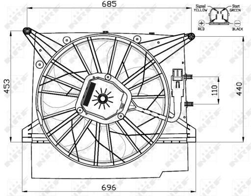 Ventilador, refrigeración del motor NRF B.V. ref. 47461
