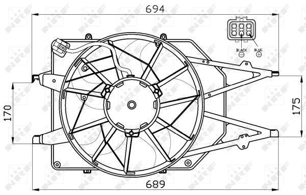 Ventilador, refrigeración del motor NRF B.V. ref. 47465