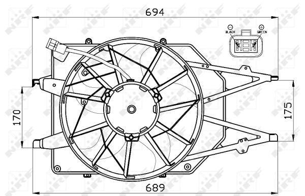 Ventilador, refrigeración del motor NRF B.V. ref. 47475