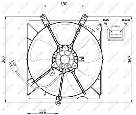 Ventilateur de refroidissement du moteur (Motoventilateur) NRF B.V. ref. 47479