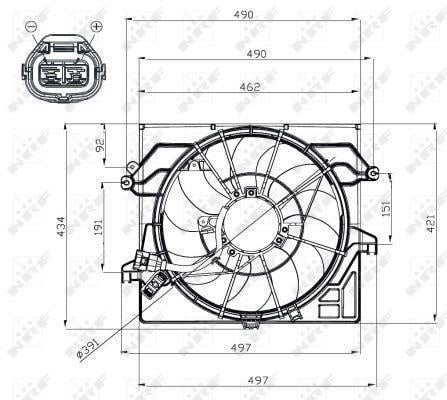 Ventilador, refrigeración del motor NRF B.V. ref. 47482