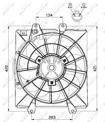 Ventilateur de refroidissement du moteur (Motoventilateur) NRF B.V. 47504