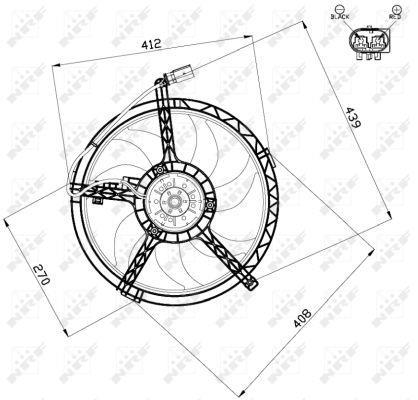 Ventilateur de refroidissement du moteur (Motoventilateur) NRF B.V. 47509