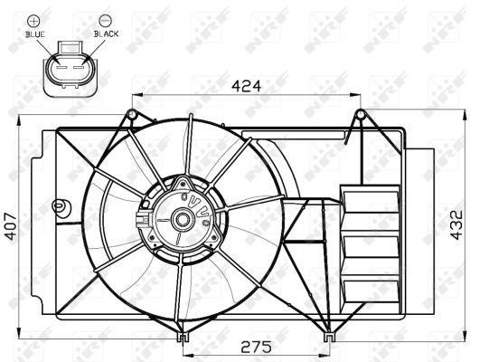 Ventilateur de refroidissement du moteur (Motoventilateur) NRF B.V. ref. 47525