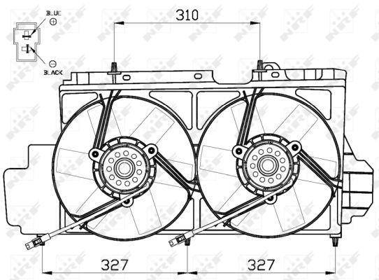 Ventilateur de refroidissement du moteur (Motoventilateur) NRF B.V. ref. 47538