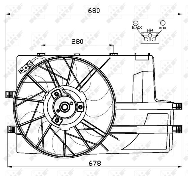 Ventilador, refrigeración del motor NRF B.V. ref. 47552