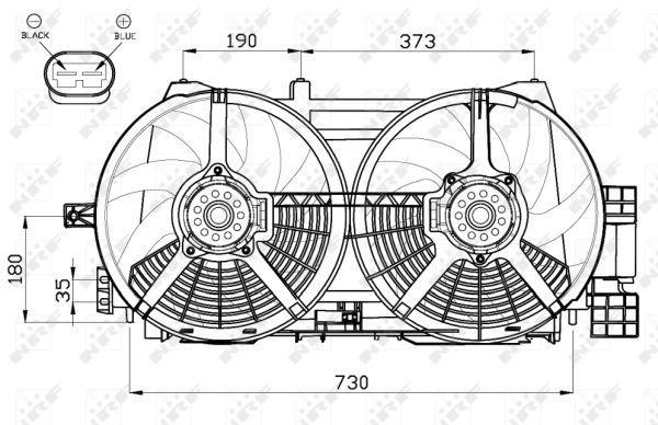 Ventilador, refrigeración del motor NRF B.V. ref. 47556