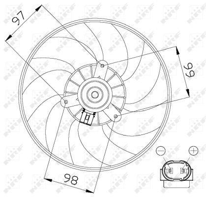 Ventilateur de refroidissement du moteur (Motoventilateur) NRF B.V. ref. 47557