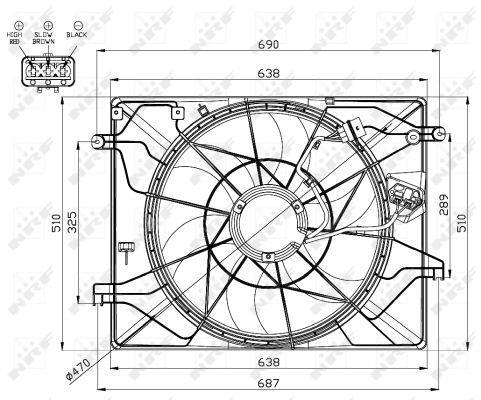 Ventilador, refrigeración del motor NRF B.V. ref. 47560