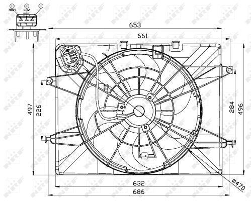 Ventilador, refrigeración del motor NRF B.V. ref. 47564