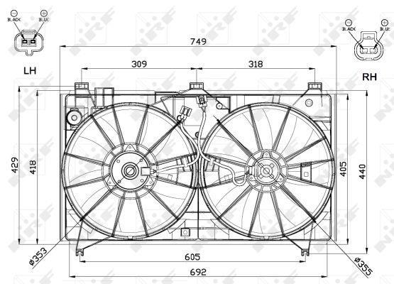 Ventilador, refrigeración del motor NRF B.V. ref. 47566