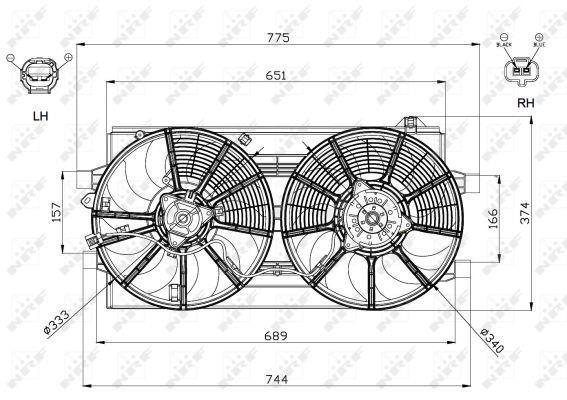 Ventilador, refrigeración del motor NRF B.V. ref. 47570