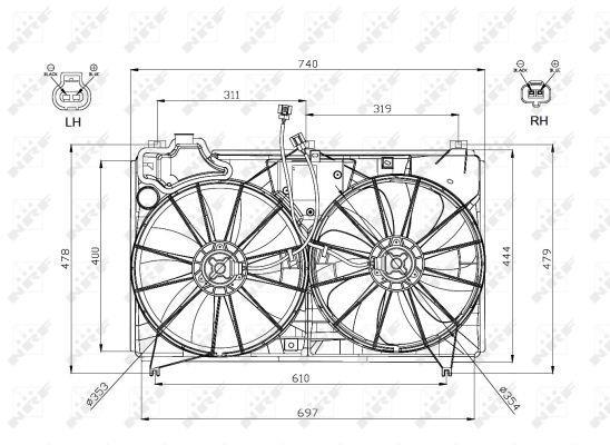 Ventilador, refrigeración del motor NRF B.V. ref. 47577