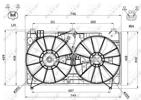 Ventilador, refrigeración del motor NRF B.V. ref. 47580