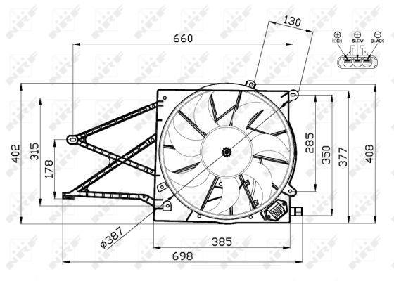 Ventilador, refrigeración del motor NRF B.V. ref. 47582