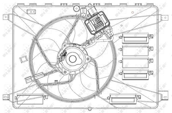 Ventilateur de refroidissement du moteur (Motoventilateur) NRF B.V. ref. 47627