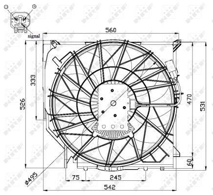 Ventilateur de refroidissement du moteur (Motoventilateur) NRF B.V. 47672