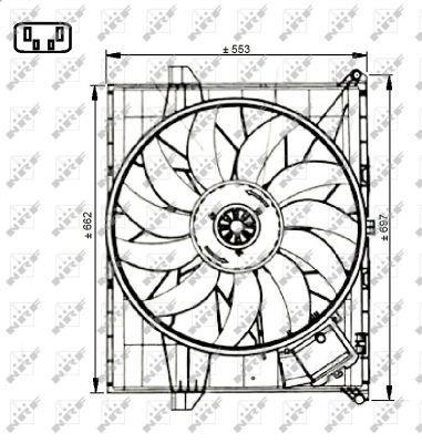 Ventilateur de refroidissement du moteur (Motoventilateur) NRF B.V. ref. 47731