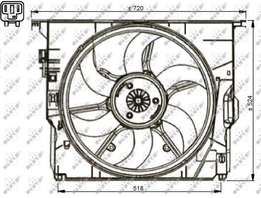 Ventilateur de refroidissement du moteur (Motoventilateur) NRF B.V. ref. 47737