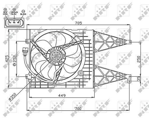 Ventilador, refrigeración del motor NRF B.V. ref. 47744
