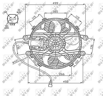 Ventilador, refrigeración del motor NRF B.V. ref. 47747