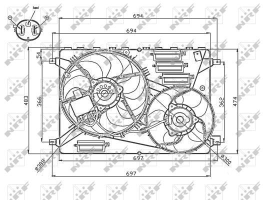 Ventilador, refrigeración del motor NRF B.V. ref. 47754