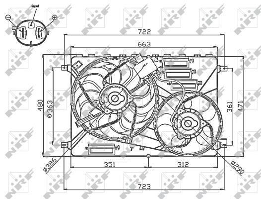 Ventilateur de refroidissement du moteur (Motoventilateur) NRF B.V. ref. 47756