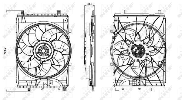 Ventilador, refrigeración del motor NRF B.V. ref. 47850