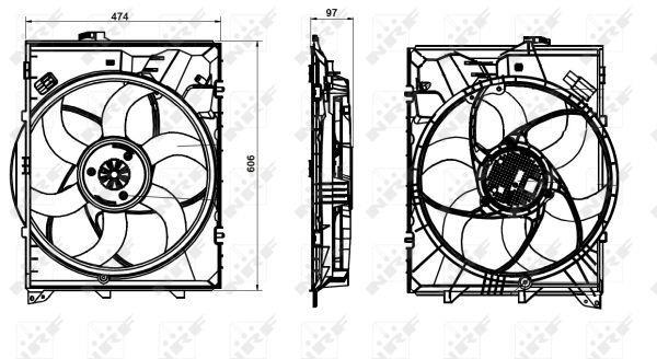 Ventilateur de refroidissement du moteur (Motoventilateur) NRF B.V. 47862