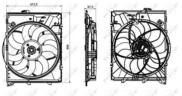 Ventilador, refrigeración del motor NRF B.V. ref. 47863
