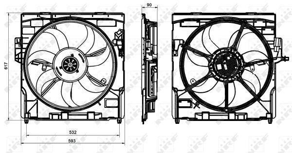 Ventilador, refrigeración del motor NRF B.V. ref. 47864
