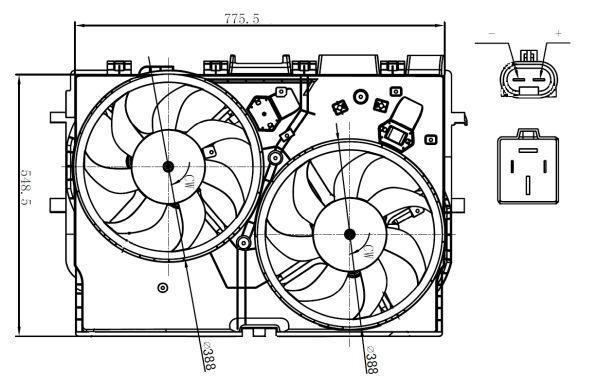 Ventilateur de refroidissement du moteur (Motoventilateur) NRF B.V. ref. 47866