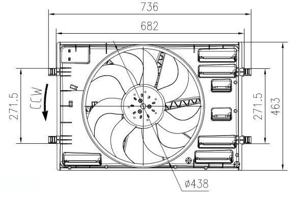 Ventilateur de refroidissement du moteur (Motoventilateur) NRF B.V. ref. 47916