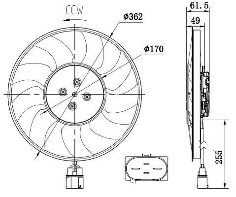 Ventilateur de refroidissement du moteur (Motoventilateur) NRF B.V. ref. 47917