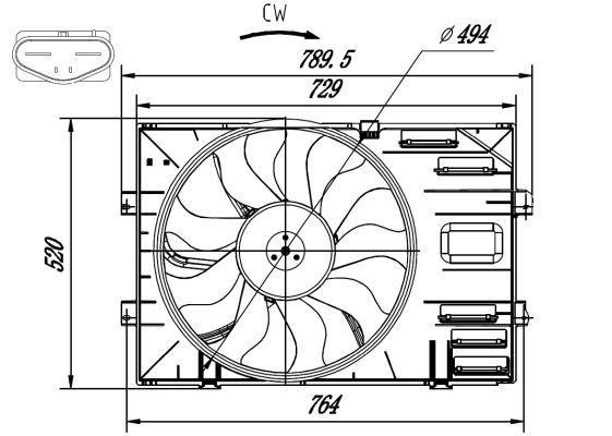 Ventilateur de refroidissement du moteur (Motoventilateur) NRF B.V. ref. 47918