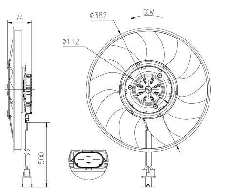 Ventilateur de refroidissement du moteur (Motoventilateur) NRF B.V. ref. 47919