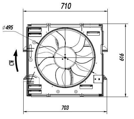 Ventilateur de refroidissement du moteur (Motoventilateur) NRF B.V. ref. 47921