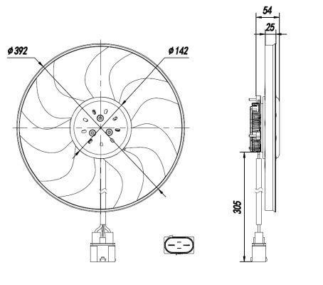 Ventilateur de refroidissement du moteur (Motoventilateur) NRF B.V. ref. 47926