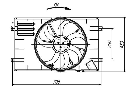 Ventilateur de refroidissement du moteur (Motoventilateur) NRF B.V. ref. 47927