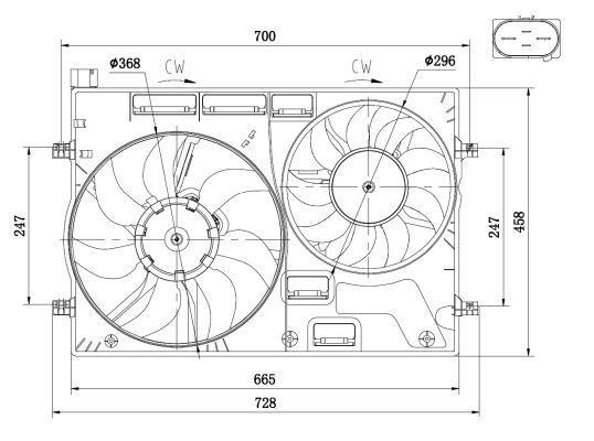 Ventilateur de refroidissement du moteur (Motoventilateur) NRF B.V. ref. 47928